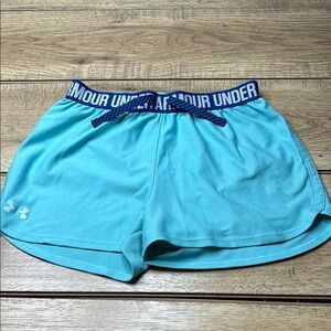 Youth Under Armour Blue Athletic Shorts Heatgear Size Large